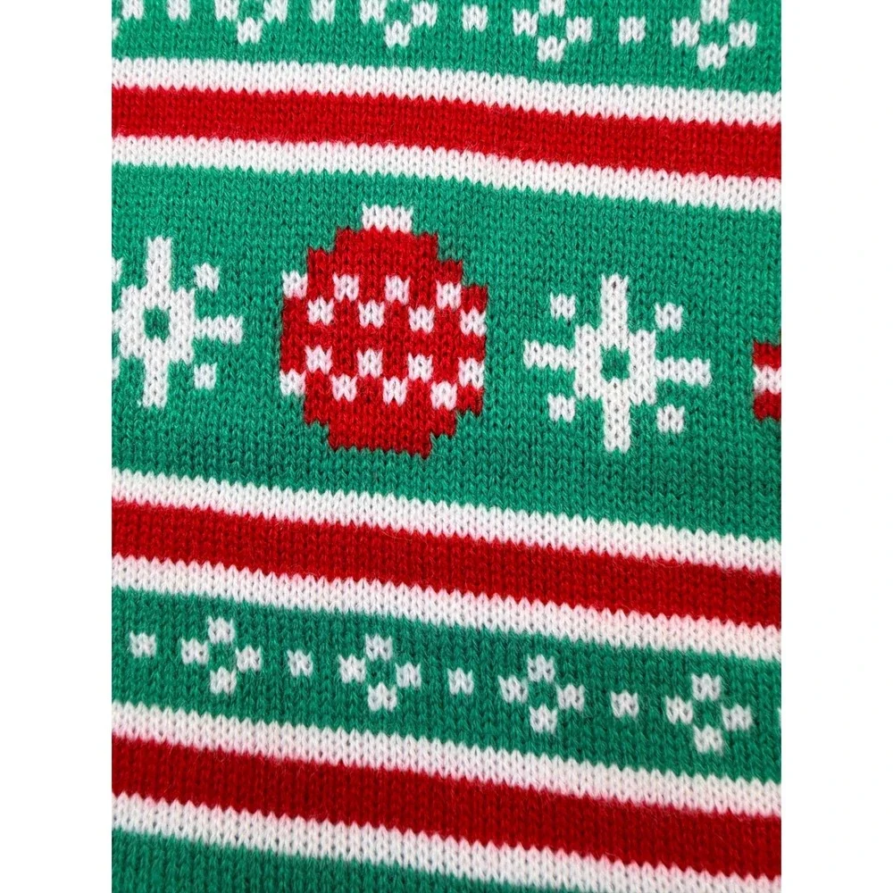 33 Degrees Mens French Bulldog Ugly Christmas Sweater Red Green Fair Isle Size M